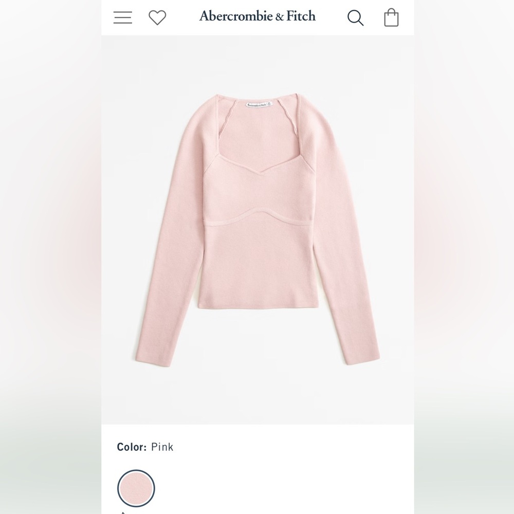 Abercrombie & Fitch Long Sleeve Sweetheart Sweater Top